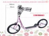 Stunt Scooter, Kids Scooter with 16" Big Wheels, Adjustable Height, Dual Brakes, for Ages 5 Years, T3398P348516