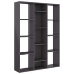 ZNTS Room Divider/Book Cabinet High Gloss Grey 100x24x140 cm Engineered Wood 800449