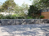 Gabion Basket with Cover 1200x100x50 cm Galvanised Iron 3295189