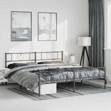 Metal Bed Frame without Mattress with Footboard Black 183x213cm 355486
