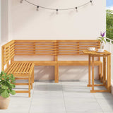 Garden Bench Set 4 pcs Brown Solid Acacia Wood 3328693