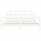 Bed Frame without Mattress White Super King Size Solid Wood 3194847