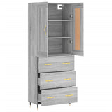 Highboard Grey Sonoma 69.5x34x180 cm Engineered Wood 3199735
