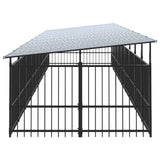 Outdoor Dog Kennel with Roof Steel 16.89 m 3124614
