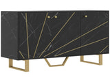 Sideboard Storage Cabinet, Modern Storage Cupboard with Adjustable Shelves and Metal Legs for Living T3398P424915