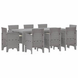 Garden Dining Set 9 pcs Light Grey Polypropylene 3378591