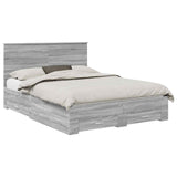 Bed Frame with Drawer Grey Sonoma 150 x 200 cm Engineered Wood 3411294