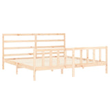 Bed Frame without Mattress 200x200 cm Solid Wood Pine 3191926