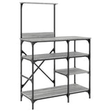 Baker's Rack Grey Sonoma 90x40x132 cm Engineered Wood and Metal 845419