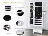 Jewellery Cabinet, Full Length Mirror with Storage, Free Standing Mirror with LED Lights, Hooks, T3398P340957
