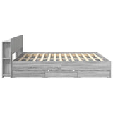 Bed Frame with Storage Grey Sonoma 180 x 200 cm Engineered Wood 3433981