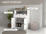 Three-Part Bathroom Storage Unit, with Shelf, Drawers & Cupboard - White T3398P329942