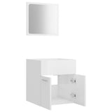 2 Piece Bathroom Furniture Set High Gloss White Engineered Wood 804779