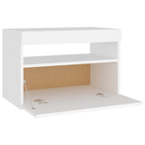 ZNTS Bedside Cabinet & LED Lights 2 pcs White 60x35x40 cm Engineered Wood 3082775