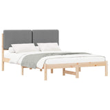 Bed Frame with Upholstered Headboard Light Grey 160 x 200 cm 877894