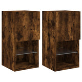 TV Cabinets with LED Lights 2 pcs Smoked Oak 30.5x30x60 cm 836996