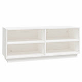 Shoe Cabinet White 110x34x45 cm Solid Wood Pine 813541