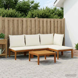 5 pcs Solid Acacia Wood & Rope Natural 3407706