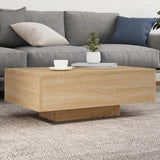 Coffee Table with LED Lights Sonoma Oak 85x55x31 cm 836611