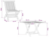 3 Piece Folding Garden Bistro Set Natural Solid Teak Wood 3434109