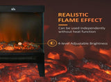 180&deg Charming Electric Fireplace Heater, Quiet Freestanding Stove with LED Flame Effect, T3398P422924