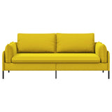 3-Seater Sofa 3-Seater Yellow 222 x 81 x 89 cm Velvet 42048649