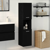 Bathroom Cabinet Black Oak 30 x 30 x 130 cm Engineered Wood 862532