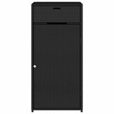 Garden Storage Cabinet Black 55x55x111 cm Poly Rattan 365559