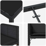 Garden Dining Set 9 pcs Black Poly Rattan 3380720