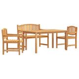 4 Piece Garden Dining Set Solid Wood Teak 3157941