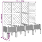 Garden Planter with Trellis White 160x40x142 cm PP 367934