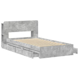 Bed Frame with Storage with Drawer Concrete Grey 90 x 190 cm 3433540