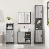 Bathroom Sink Cabinet Grey Sonoma 65x33x60 cm Engineered Wood 849287