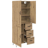 Highboard 2 pcs Artisan Oak Engineered Wood and Glass 3415852