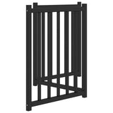 Dog Gate Foldable 3 Panels Black 150 cm Solid Wood Fir 352284
