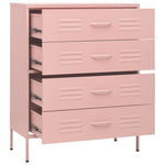 Chest of Drawers Pink 80x35x101.5 cm Steel 336202