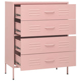 Chest of Drawers Pink 80x35x101.5 cm Steel 336202