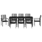 Garden Dining Set 9 pcs Black Powder-Coated Steel 3379169