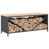 Firewood Rack with Wooden Top Anthracite 100.5x35.5x40 cm 864257