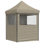 Foldable Party Tent Pop-Up with 4 Sidewalls Taupe 4005002