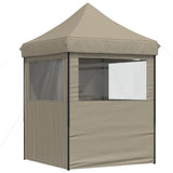 Foldable Party Tent Pop-Up with 4 Sidewalls Taupe 4005002