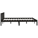 ZNTS 810081 Bed Frame without Mattress Black Solid Wood 120x200 cm