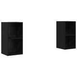 TV Cabinet Set 2 pcs Black Oak 37 x 37 x 72 cm Engineered Wood 3393556