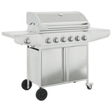Gas BBQ Grill with 7 Burners Silver Stainless Steel 367594