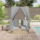 Double Sun Lounger with Roof Beige 205 x 129 x 200 cm PE rattan 3376130