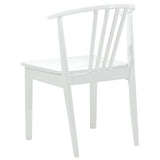 Dining Chair 2 pcs White Solid Rubberwood 42020399