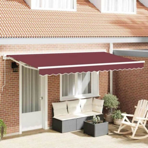 Retractable Awning Manual Burgundy 350x200 cm Fabric 3329667