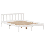 ZNTS Bookcase Bed without Mattress White 140x190 cm Solid Wood Pine 3321654