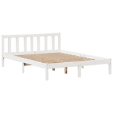 Bookcase Bed without Mattress White 150x200 cm King Solid Wood Pine 3321660
