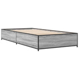 ZNTS Bed Frame Grey Sonoma 100x200 cm Engineered Wood and Metal 845109